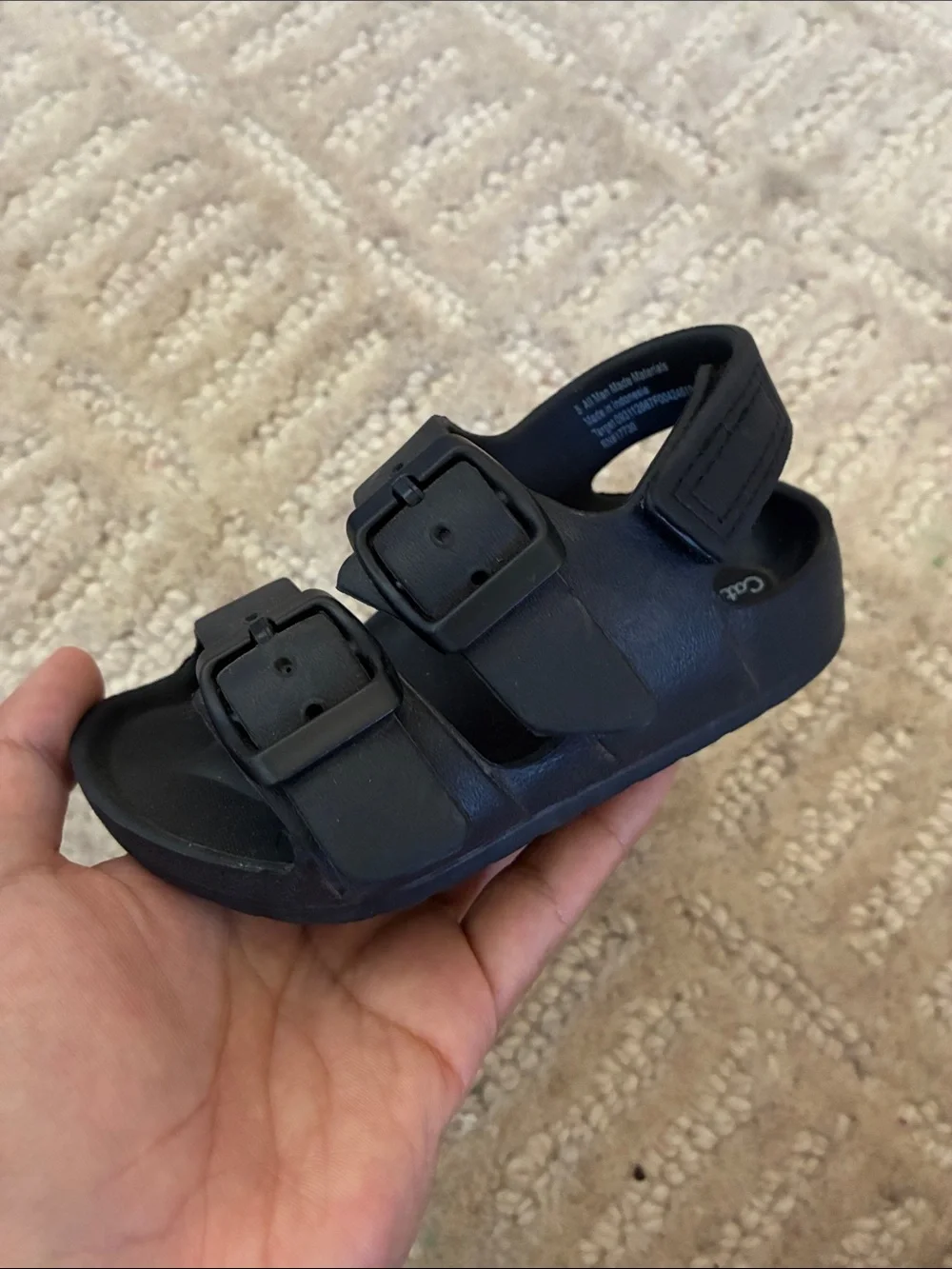 Cat & Jack Black Kids Dual-Buckle Sandal